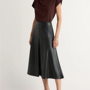 Modern Citizen Black A-Line Leather Skirt